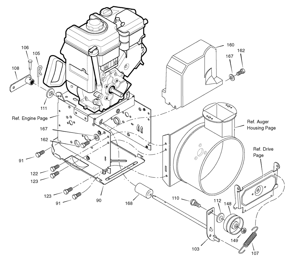 Frame Diagram and Parts List for 1695364-6271201X61 2007 Briggs and Stratton Snow Blower